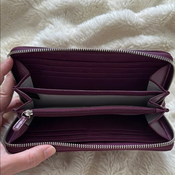 Coach Purple Leather Wallet - Picture 3 of 6